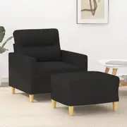 Sofa Chair with Footstool Black 60 cm Fabric Multi Colours vidaXL