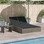 Outdoor Recliner Lounge Double Sun Lounger with Comfortable, Washable Cushions, Perfect for Patio, Lawn, Garden, and Beach Relaxation Camping