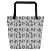 boots grey All-Over Print Large Tote Bag