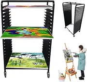 Art Drying Rack,(30 Tiers) Classroom Drying Rack,Metal Floor-Standing Craft Storage Rack,Space Saving Rack Suitable for Art Classrooms, Homes and Offices
