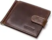[SKUZA] Wallet,Card Bag,Genuine Leather Money Clips Cow Leather Men Wallets Hasp Mini Purses Vintage Men Wallet Card Hold (Color : Black) (Coffee)