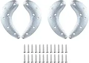 HARFINGTON 4Pcs Metal Heel Plates Heel Guard Repair Pad Moon Taps Tips Sole Replacement with Screw Nails for Shoes and Boot