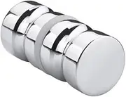 Back-to-Back Single Glass Door Knob Puller Bathroom Shower Gate Handle Cabinet Furniture Home Improvement Hardware, L/Silver