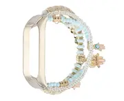 Beaded Bracelet Compatible for Xiaomi Mi Band 5/ Mi Band 6-Blue