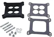 1 SET Black Carb spacers 1" Tall Ported Phenolic Carburetor Spacer Compatible with Holley 4150/4160 4bbl. SBC BBC Carb