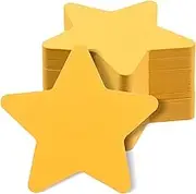 MixTeach 200 Pcs Gold Star Cutouts 4 Inch Paper Star Shapes Die Cut Yellow Double Sided Paper Star Classroom Decoration for Bulletin Board DIY Kids School Craft Projects Party Wall Decoration