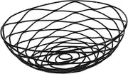 Retro Black Wire Basket Versatile Fruit and Bread Holder for Kitchen Counter Snack Storage and Home Decor Sturdy Design Space Saving Capacity