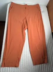Athleta High Rise Brooklyn Ankle Pants Womens Size 18 Orange Pull-On New $99
