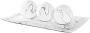 White Marble Look Home Decor Tray and Orb Set Coffee Table Decor for Living R...