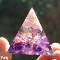 在飛比找蝦皮購物優惠-🌈Wendy 轉運奧根能量金字塔天然水晶擺件鉅惠來襲紫晶球6