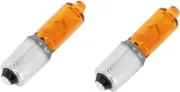2X BULB 12V 21W BAY9S ORANGE CAR HALOGEN LIGHT BAYONET LAMP MINI