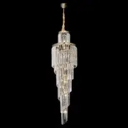 Vencha Chanel 15 Light Modern Spiral Crystal Chandelier Small