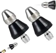 1/4 High-Pressure Drain Nozzle, Stainless Steel Sewer Jetter Kit for Pressure Wa