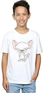 [Absolute Cult] Animaniacs Boys The Brain Classic Pose T-Shirt White 3-4 Years
