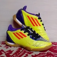在飛比找蝦皮購物優惠-阿迪達斯 F50 Adizero 黃色紫色兒童五人制足球鞋 