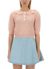 [Alessandra Rich] Alessandra Rich-"Hearts" Jersey-Donna 42