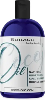 Dr Joe Lab Borage Seed Oil - 8 oz - 100% Pure Cold Pressed Non-GMO Premium Grade
