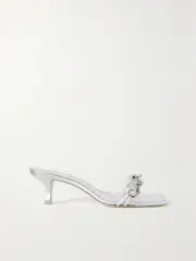 [Cult Gaia] Cult Gaia - Lynn Embellished Pvc Mules - Silver - IT38 IT 38 Silver