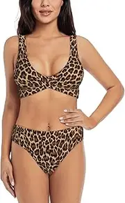 [GaxfjRu] Cool Cheetah Leopard Bikini Sets for Women 2 Pcs, High Waisted Bikini Sets for Women, Comfortable Swimsuits for Women 2024