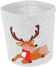 Mikinona Felt Embroidered Storage Basket Multi-purpose Boys and Girls Toy Storage Box Thicken Cartoon Toy Holder