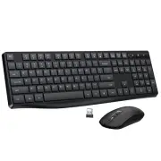 Wireless Keyboard and Mouse Combo, Lovaky 2.4G Full-Sized Ergonomic Keyboard ...