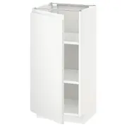 METOD base cabinet with shelves, white/Voxtorp matt white, 40x37x80 cm