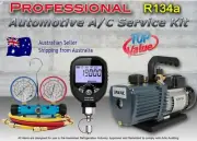 Split and A/C Install Tools Vacuum Pump,Digital Vacuum Gauge,R134a Manifold.