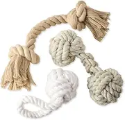 Pet Passion 3-Pack Organic Cotton Dog Rope Pull Toys for All Pet Breeds, Desert Ombre, One Size