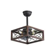 Square 18 in. W LED 6-Speed Indoor Dark Brown Bladeless Smart Ceiling Fan with