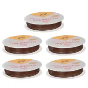 5pcs 0.8mm Elastic String Craft DIY Making Stretchy Cord Thread TPU, Brown