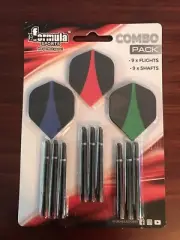 Darts Combo Pack of 9 Formula Sports Flights Shafts Aluminium Outdoor Novelty