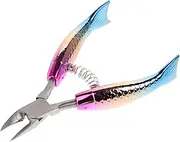 OATIPHO Stainless Steel Nail Trimmer with Rainbow Design Ergonomic Cuticle Scissors for Precision Nail Care for Manicure Durable and Easy to Maintain