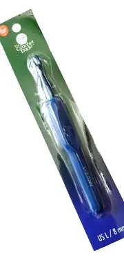 NEW BOYE Aluminum Crochet Hook Sz Large Ergonomic Handle 8mm Blue Craft