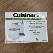 Cuisinart ICE-45RFB 1-1/2 Quart Soft-Serve Ice Cream Maker Freezer Bowl New!