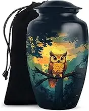 Owl Urn - Burial Urns for Adult Human Ashes - Urn for Ashes Adult Female Mom & Dad 10 Inch - Cremation Urns for Adult Ashes Women & Men - Decorative Urn