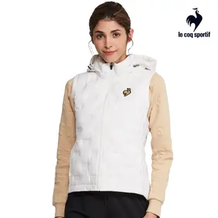 【LE COQ SPORTIF 法國公雞】休閒經典羽絨背心-女款-白色-LWS62328