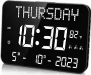 11.2" Large Digital Calendar Clock with Day and Date - Remote Control, 4