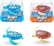 Robo Turtle Robotic Swimming Turtle (Orange and Blue Turtles Included) Electronic pet Turtle, Summer Pool Toy, Bath Toy, (2 Pack, Orange and Blue)