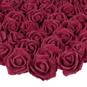 200 pcs Foam Rose Heads Stemless Artificial Rose Flowers Burgundy Fake Roses ...