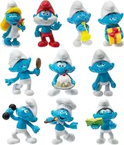 40TH Anniversary Classic Figure 10 Pack - Features 2-Inch Smurfette, Grouchy, Greedy, Papa Smurf, Brainy, Hefty, Vanity, Harmony, Jokey, Chef - Authentic Details