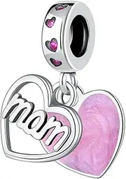 [SOUKISS] Grandma Heart Charms Authentic 925 Sterling Silver Family Love Charm for European Bracelet (Dangle)