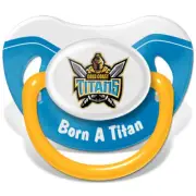 Gold Coast Titans NRL Infant Dummy Pacifier Baby Shower Loosing Team Logo Gift