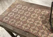 NEW Shadowbrook TABLE RUNNER -- BRICK RED, NAVY, LINEN 56" x 14" Farmhouse