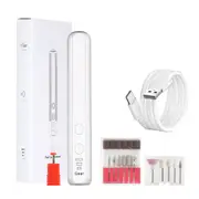 Electric Nail Drill, Cordless Electric Nail File, Gel Nails, Manicure Pedicure for Polishing Shape Tools, White