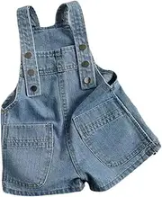[Generic] Girl's Toddler Baby Denim Suspender Pants Outfits Jean Breathable Soft Fit Elasticity Leisure Style Kids Trousers