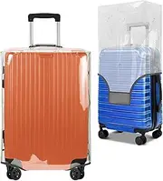 [JZRSuitcase] Clear Luggage Cover for Suitcase Tsa Approved Thicken PVC Plastic Suitcase Protector Cover for Baggage Travel Waterproof., 28"-Clear, 28", Clear Plastic Luggage Covers