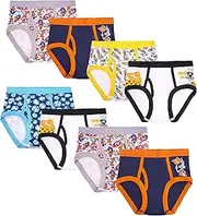 [SPACE JAM] Boys Underwear Multipacks, SpaceJam8pkBr, 4, 8-Pack 100% Combed Cotton Brief, 4