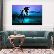 Beach Sunset Ocean Palm Trees Canvas Wall Art Print 10 Home Decor - 5 Sizes