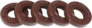 X AUTOHAUX Universal Oil Seal TC Double Lip W Steel Spring Seal Ring Rotary Shaft Seal 15x28x7mm High Pressure FKM Rubber Brown 5 Pcs