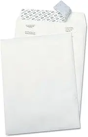 Lightweight 14 lb Tyvek Catalog Mailers, #10 1/2, Square Flap, Redi-Strip Adhesive Closure, 9 x 12, White, 100/Box